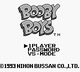 Booby Boys title screen for GameBoy
